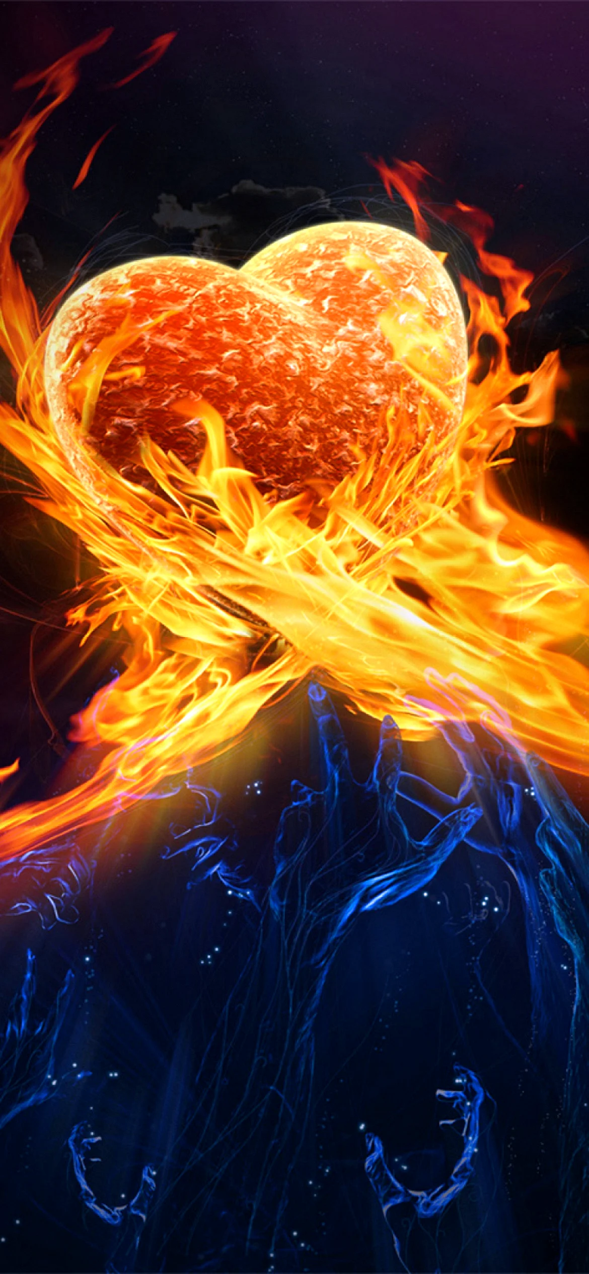 Fire Heart Wallpaper for iPhone 13 Pro
