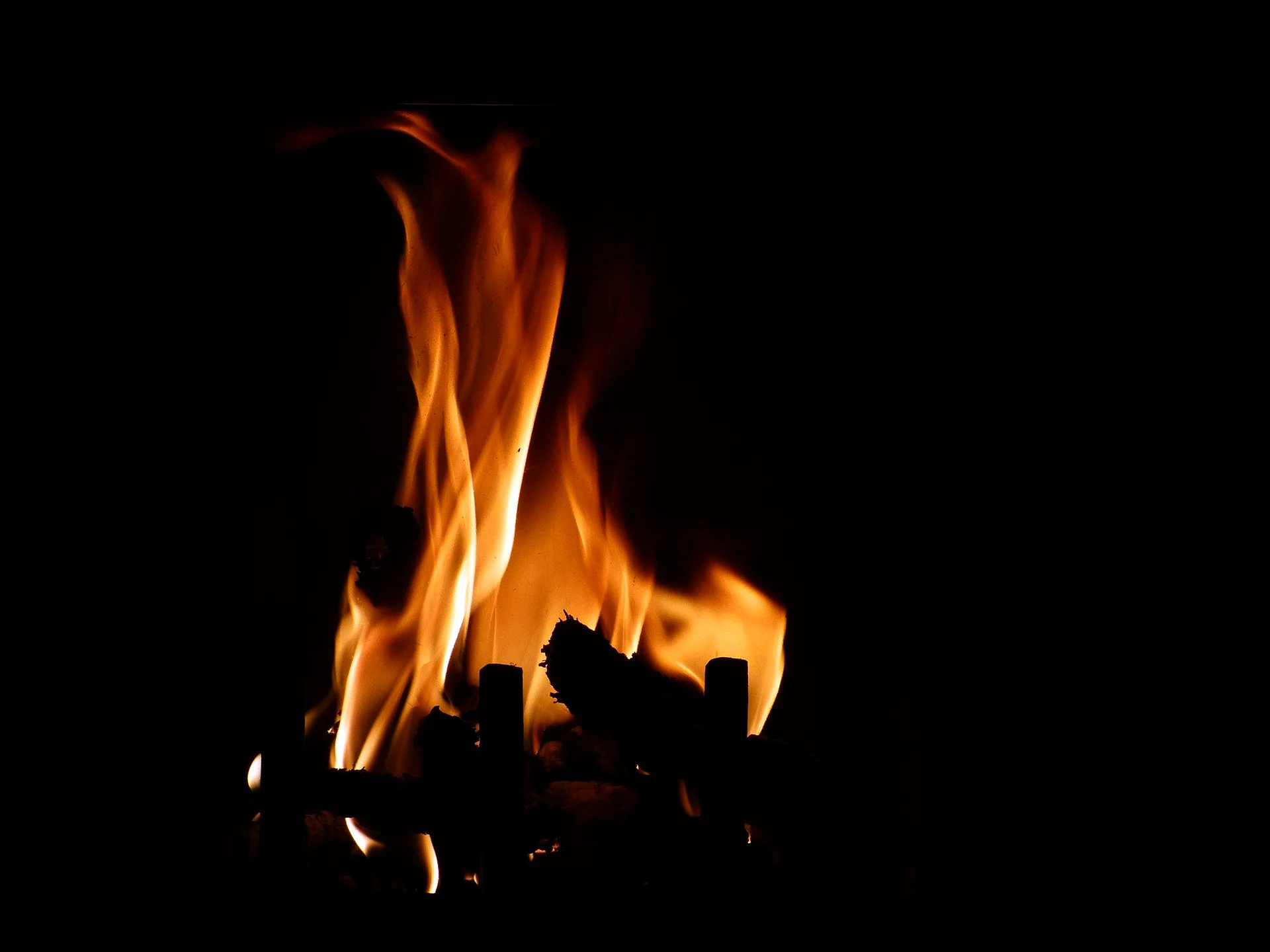 Fire In Dark Wallpaper