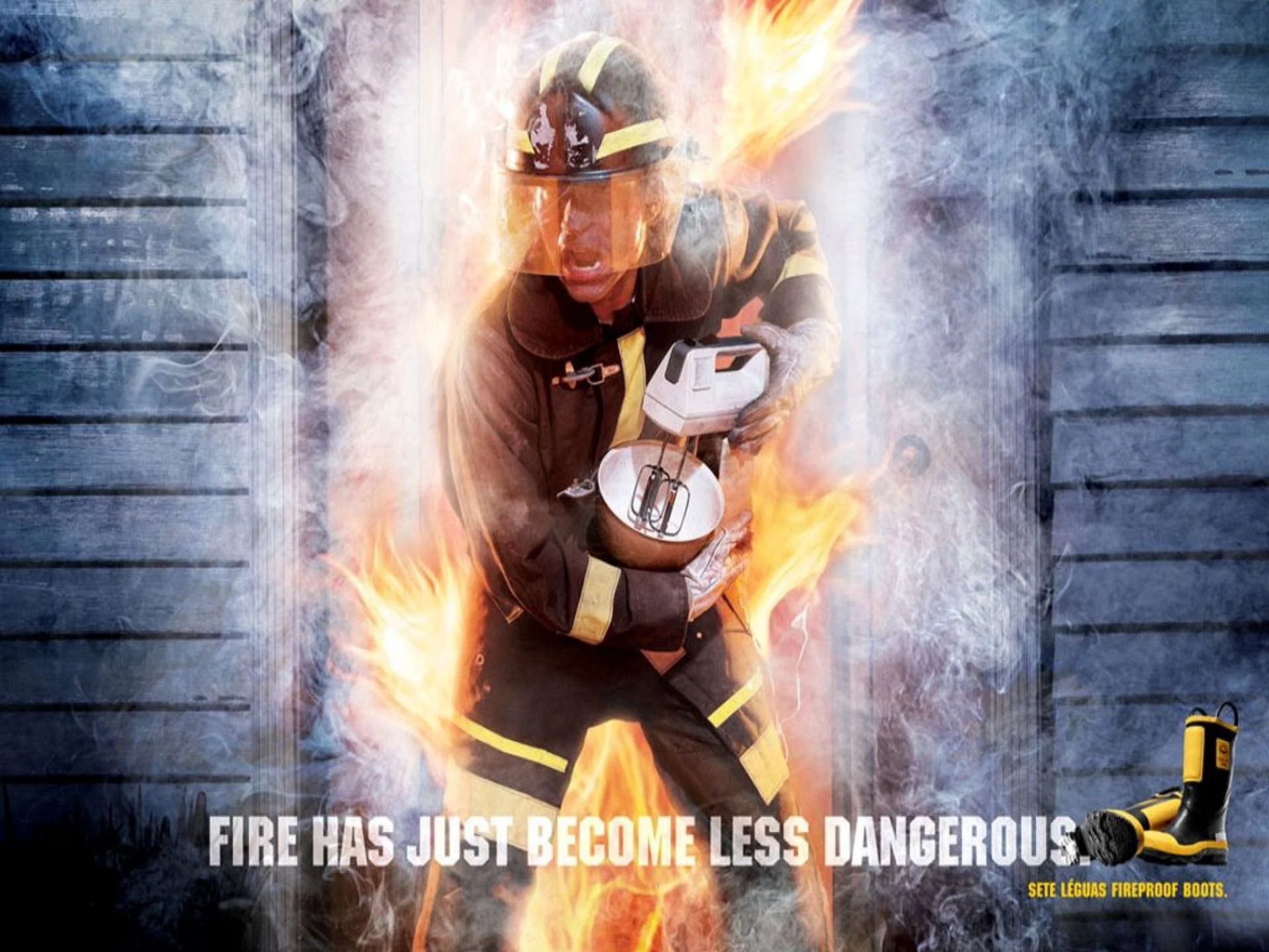 Firefighter Creative Ads Wallpaper