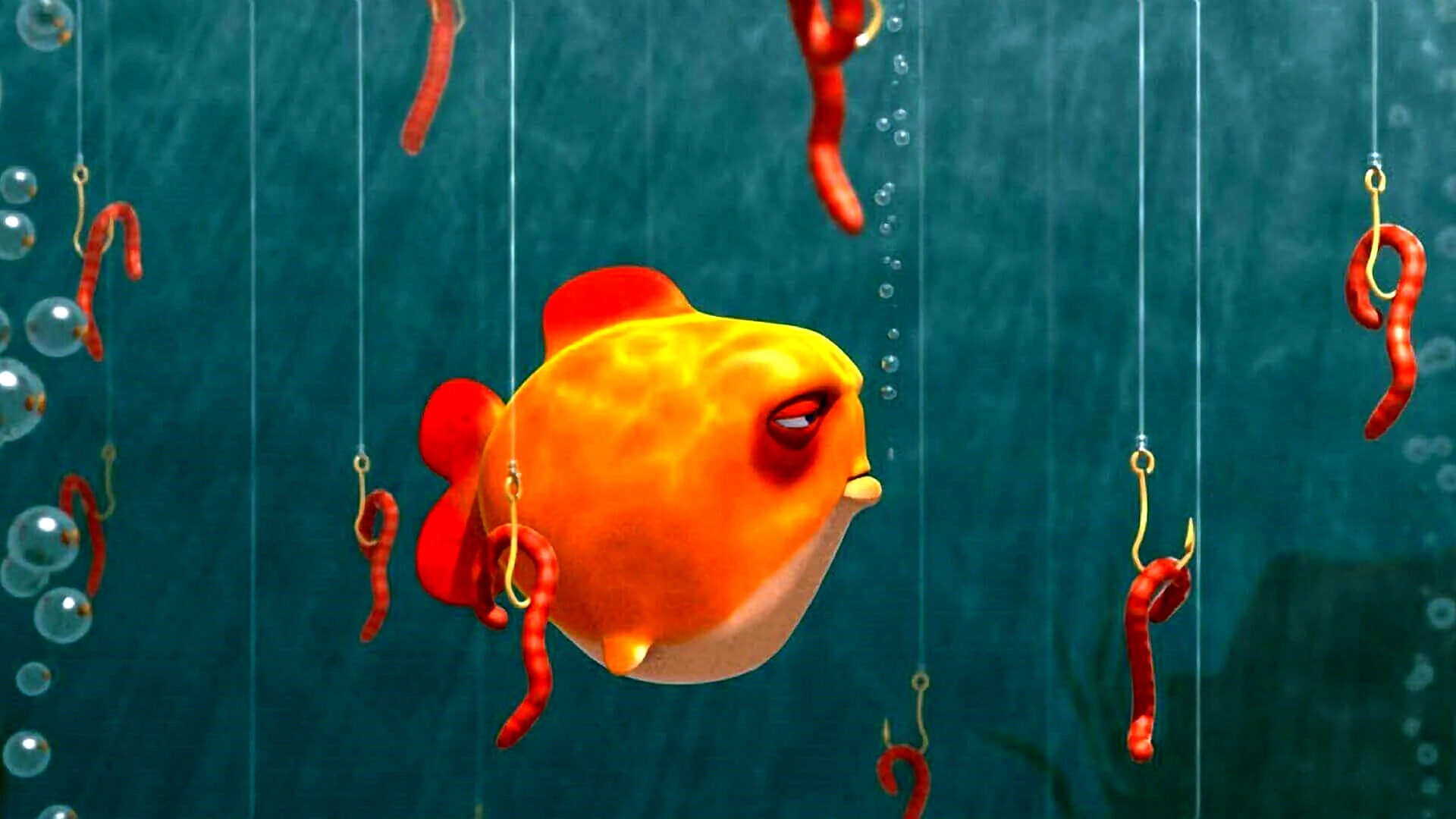 Fish On Hook Wallpaper