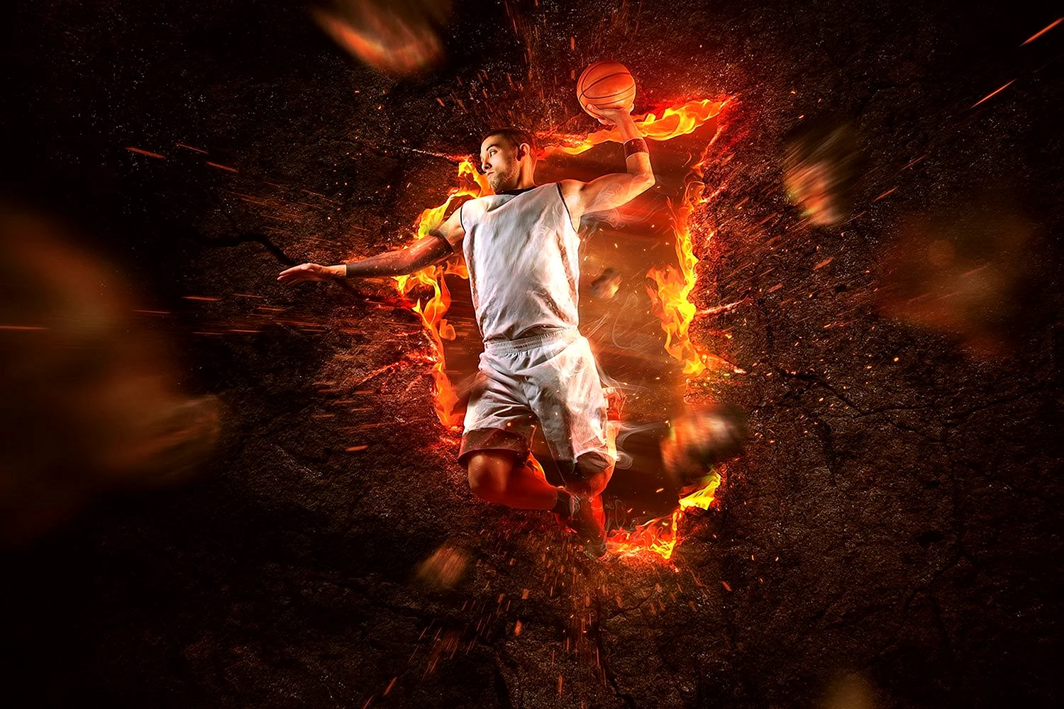 Flaming Basketball Wallpaper