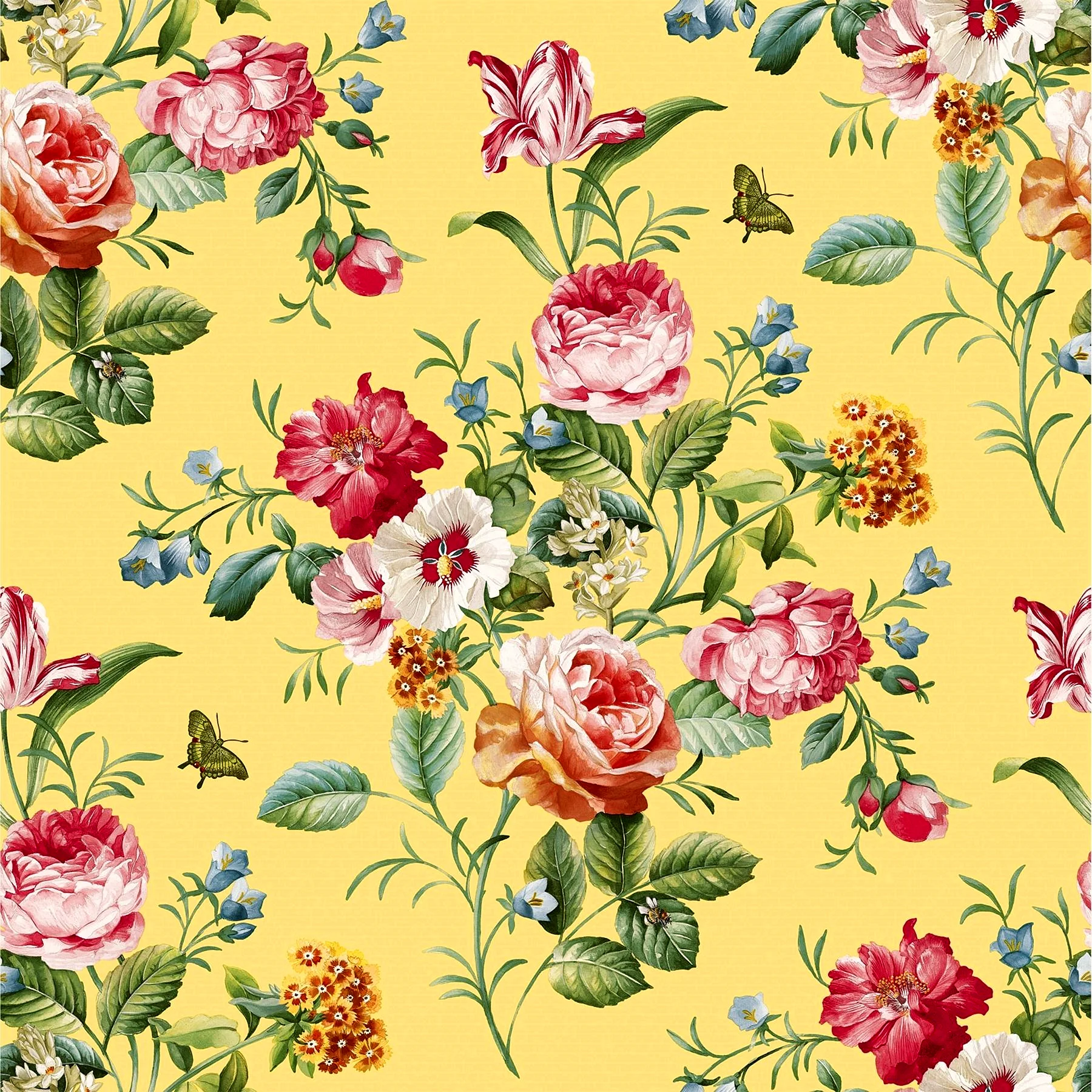 Floral allover Digital Print Design Wallpaper