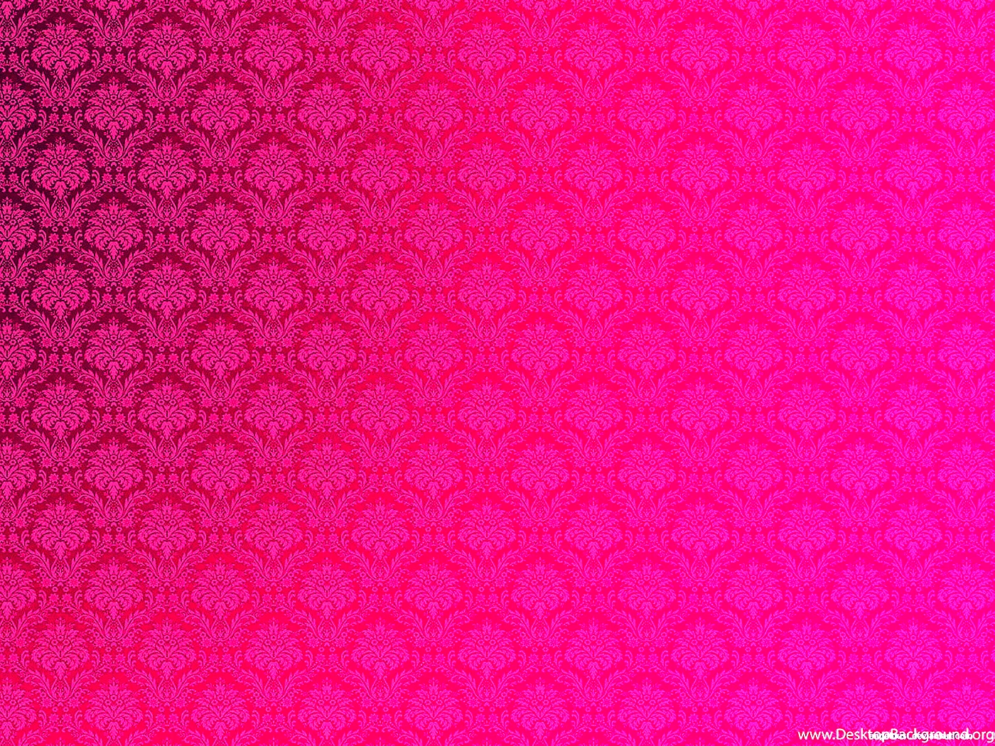 Floral Damask Pink Black Wallpaper