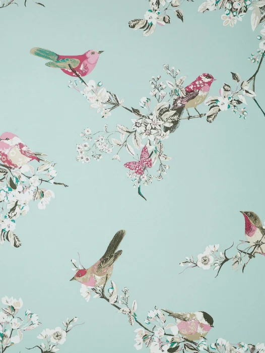 Floral Pattern With Birds Wallpaper