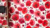 Floral Red Wall Wallpaper