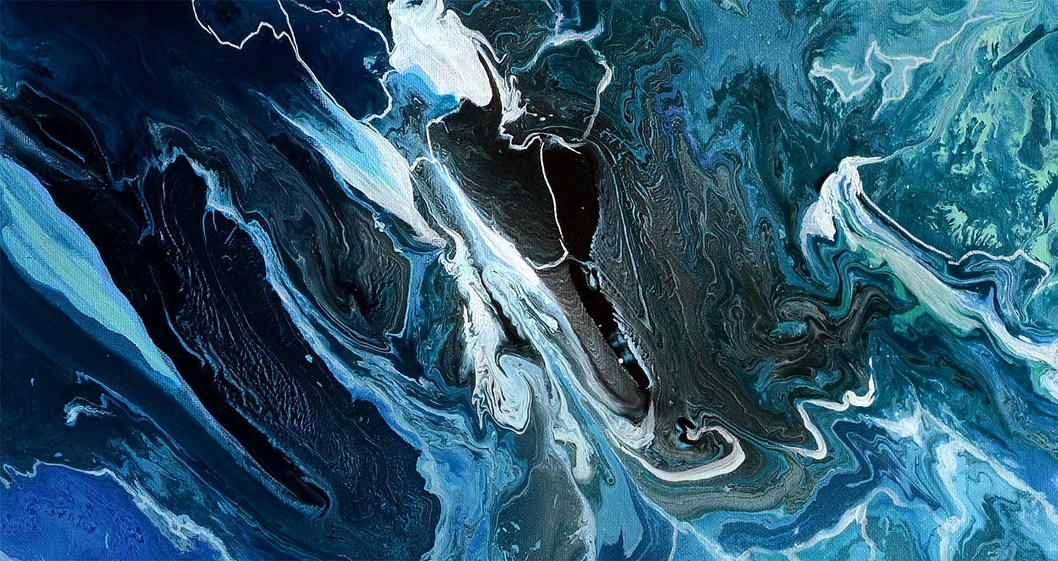 Fluid Blue Abstract Painting Wallpaper