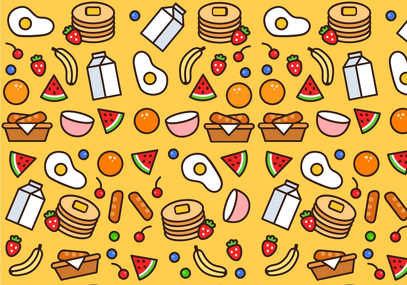 Food Seamless Pattern Wallpaper