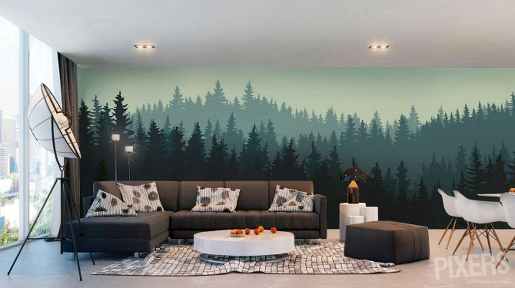 Forest Wall Painting Wallpaper