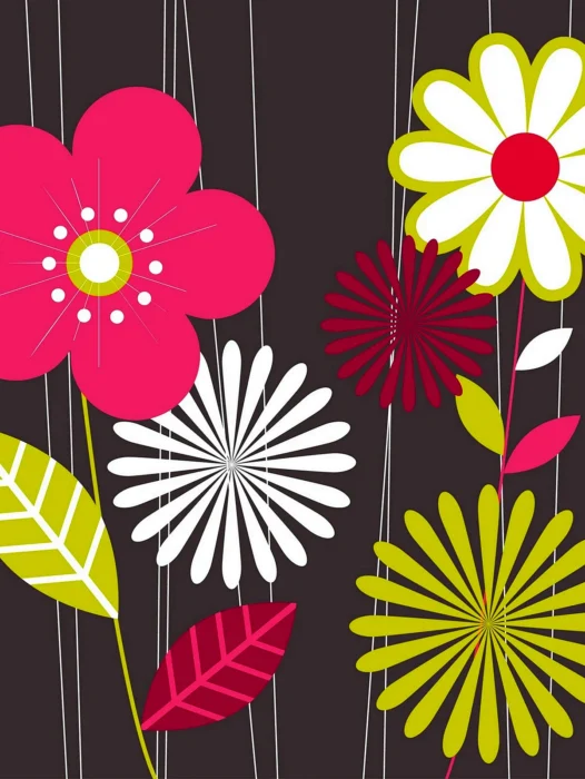Funky Flowers Wallpaper