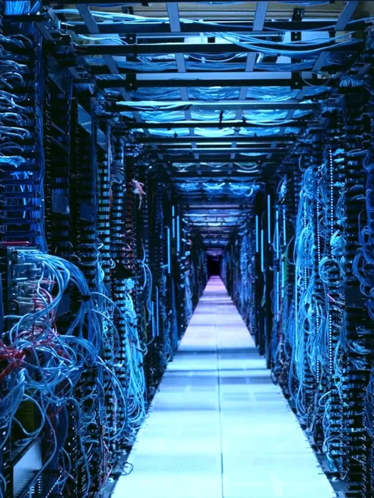 Futuristic Server Room Wallpaper