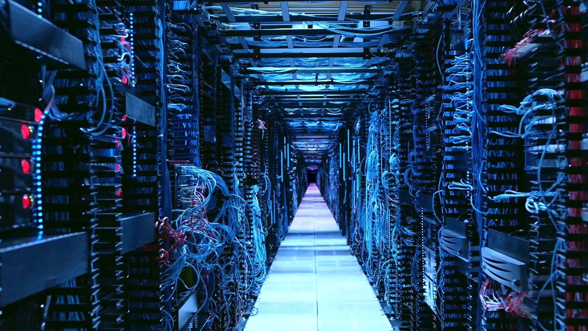 Futuristic Server Room Wallpaper