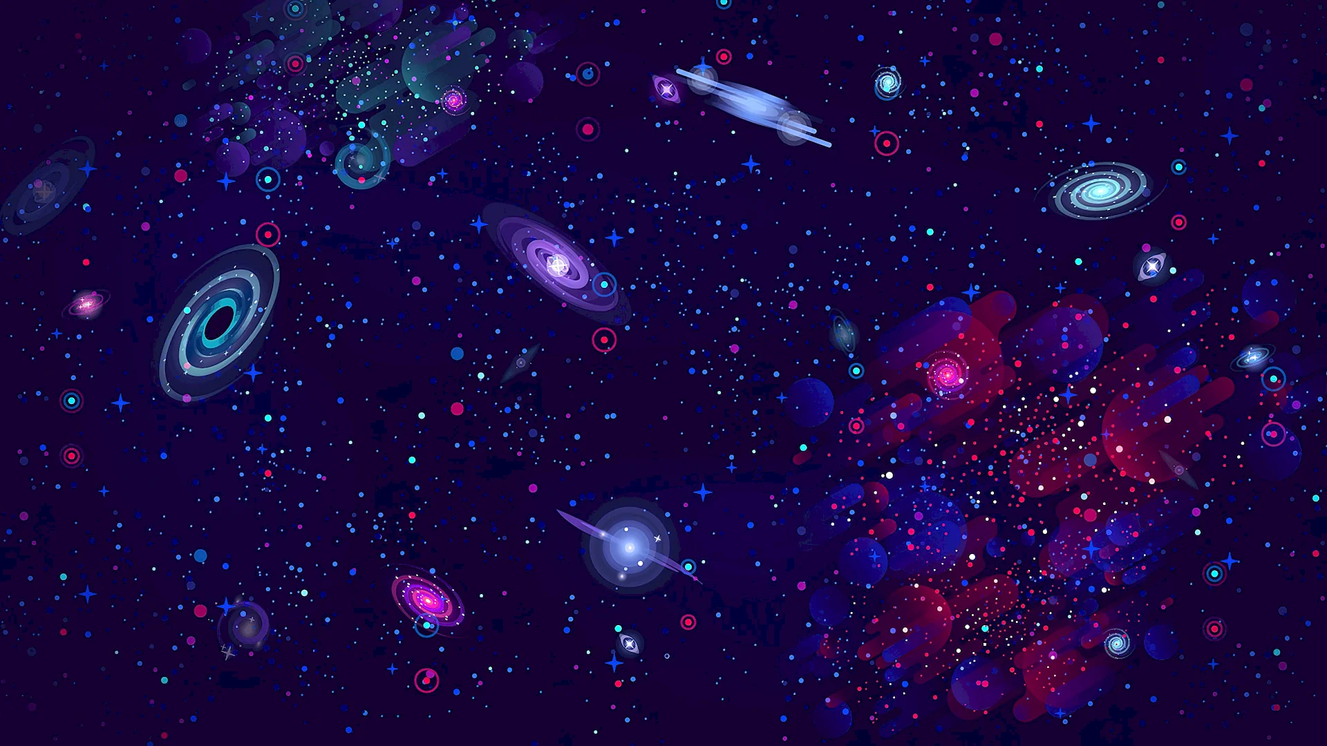 Galaxy Background Cartoon Wallpaper