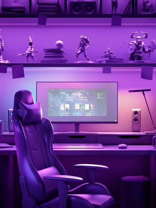 Gaming Room Purple Wallpaper