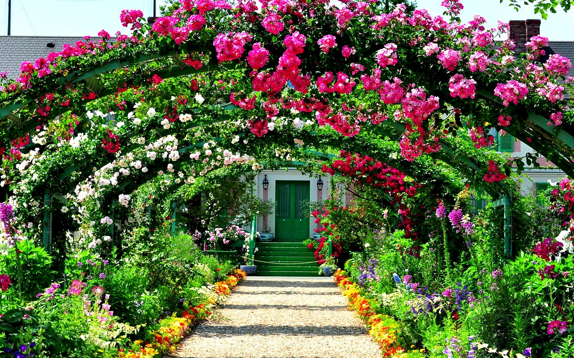 Garden With Flowers Wallpaper