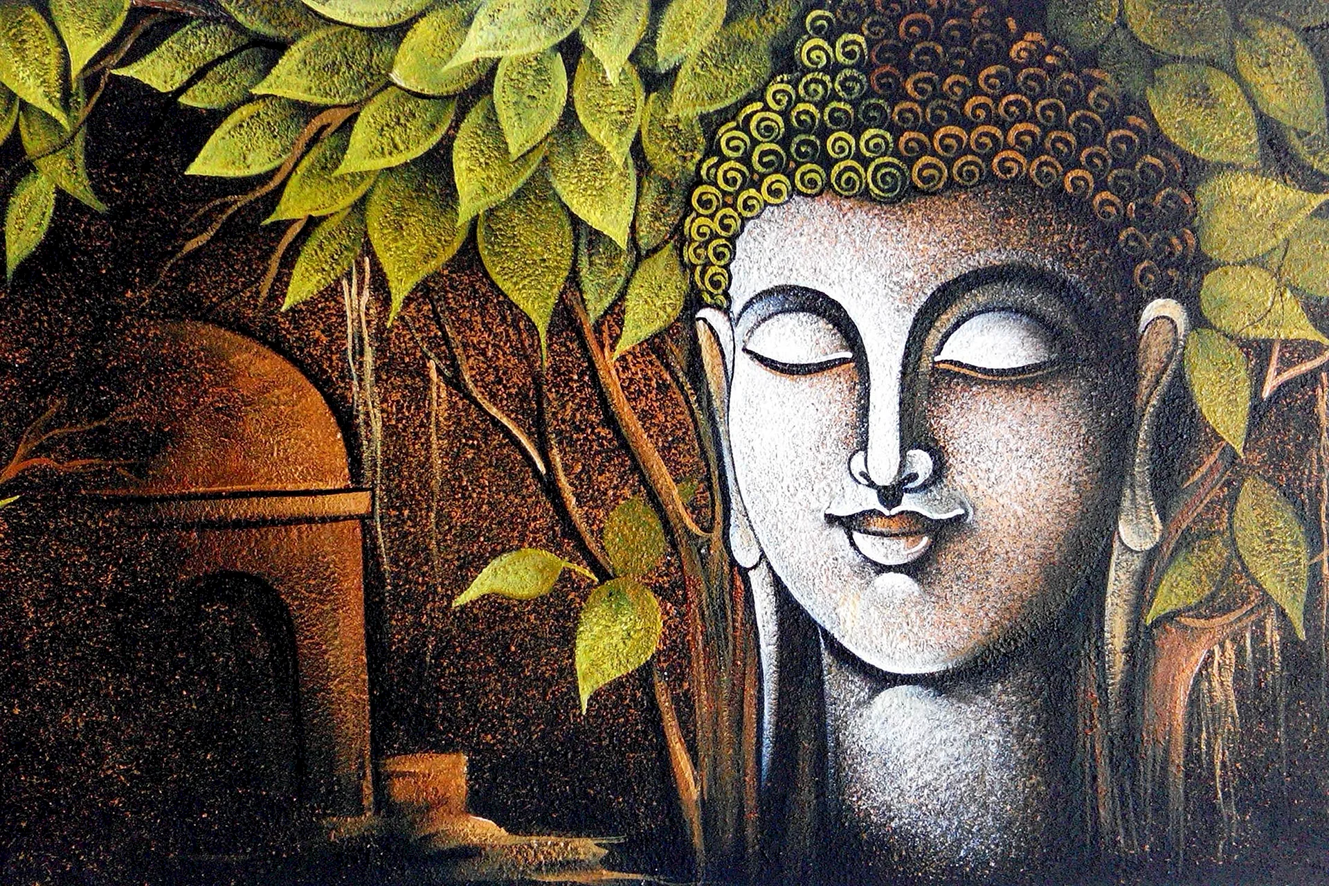 Gautam Buddha Painting Wallpaper