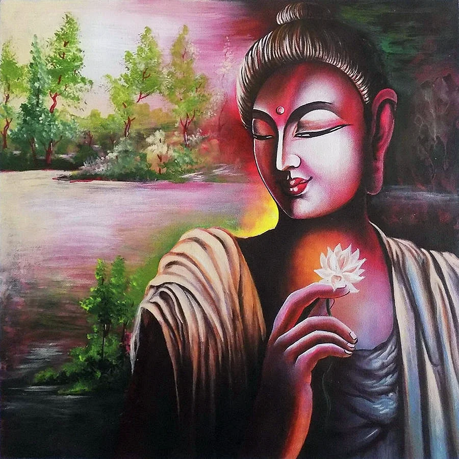 Gautama Buddha Painting Wallpaper