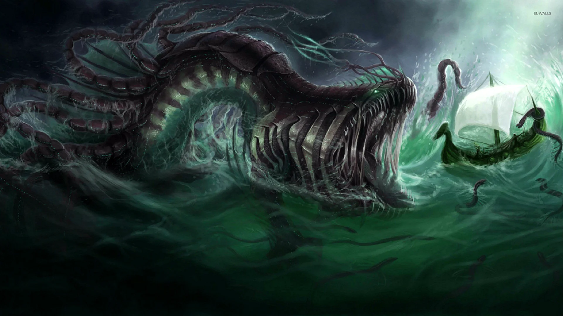 Giant Sea Monster Wallpaper