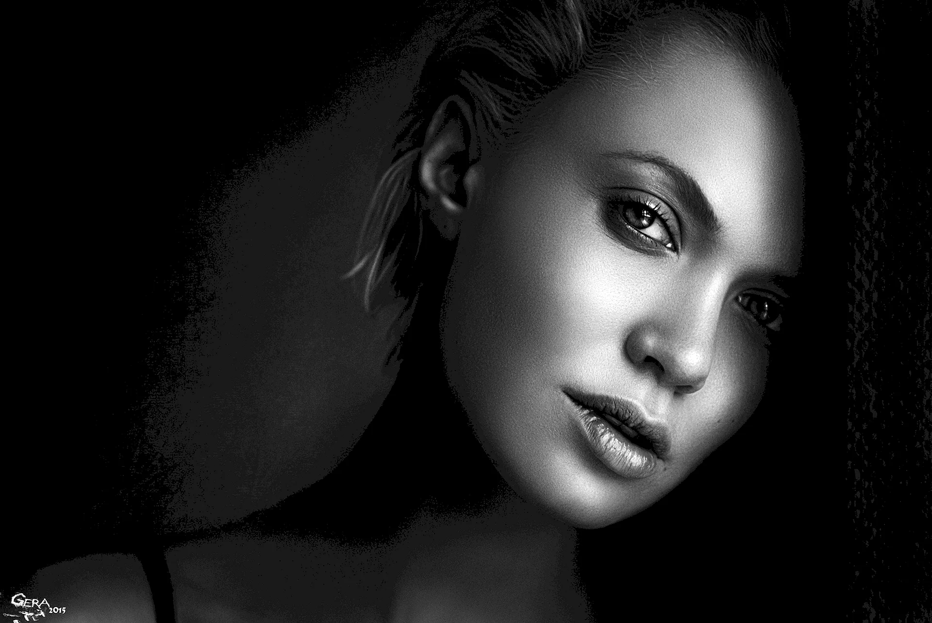 Girl portrait Dark Wallpaper
