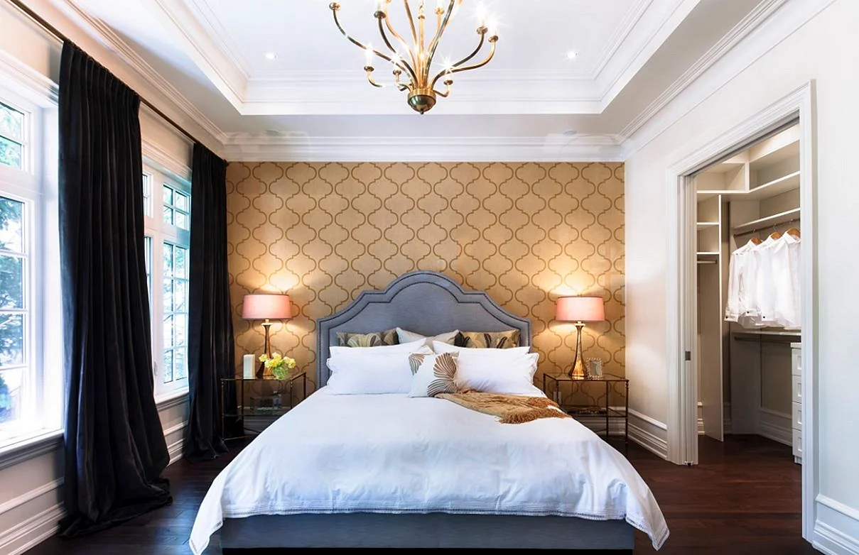 Gold Bedrooms Modern Wallpaper