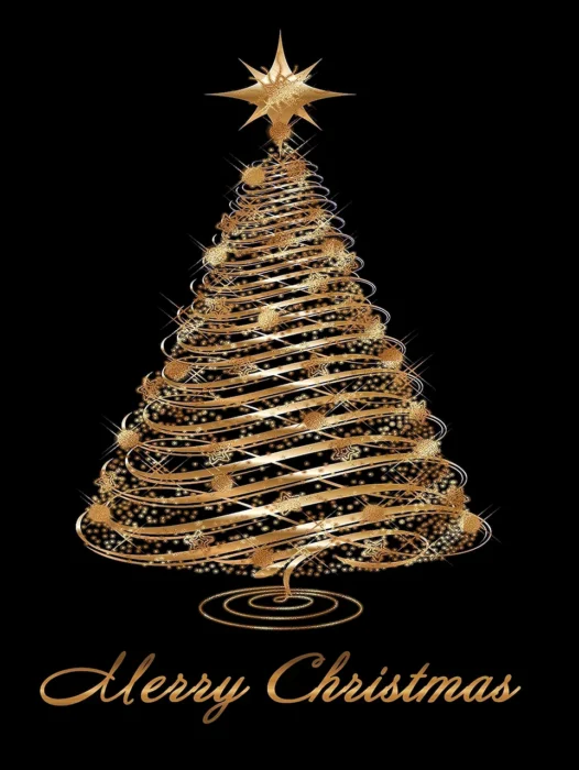 Golden Christmas Tree Wallpaper