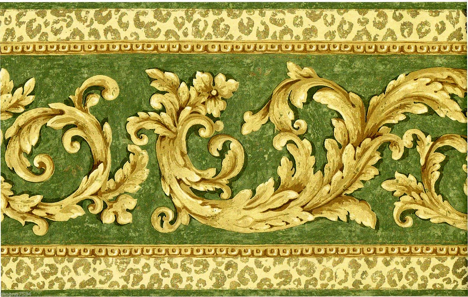 Golden Damask Border Wallpaper