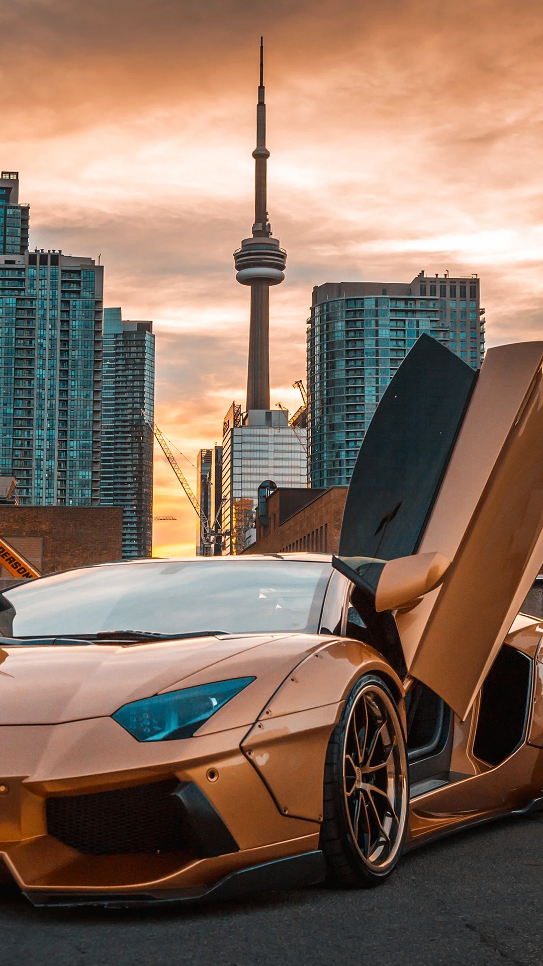 Golden Lamborghini Aventador Wallpaper For iPhone