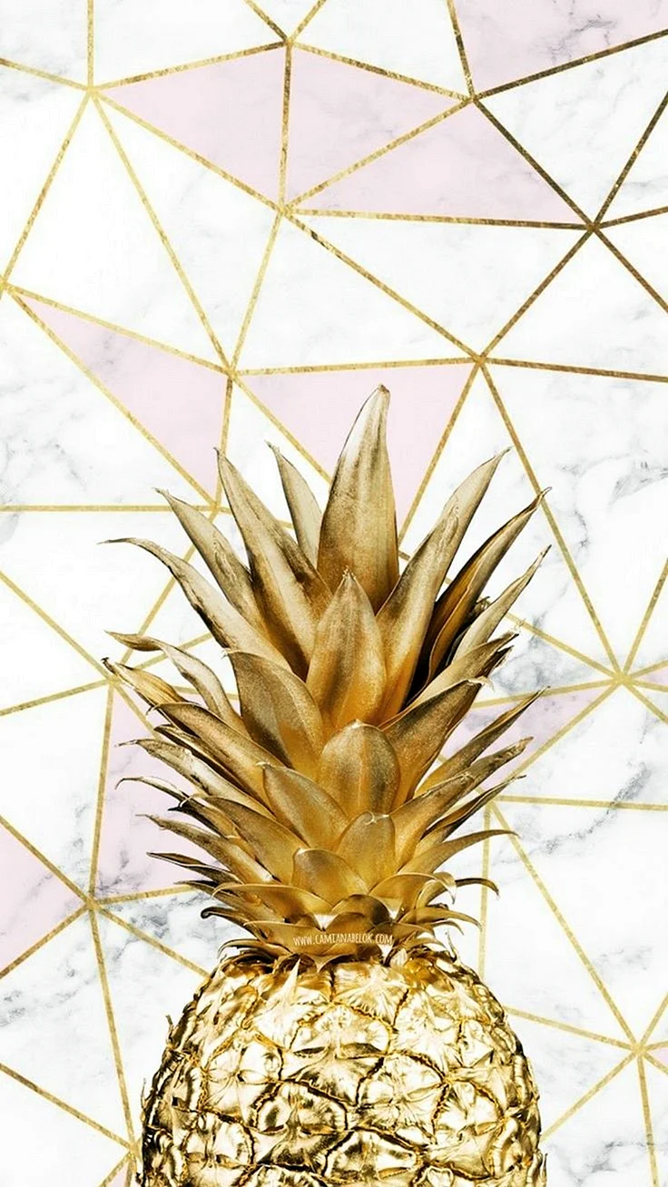 Golden Pineapple Wallpaper For iPhone