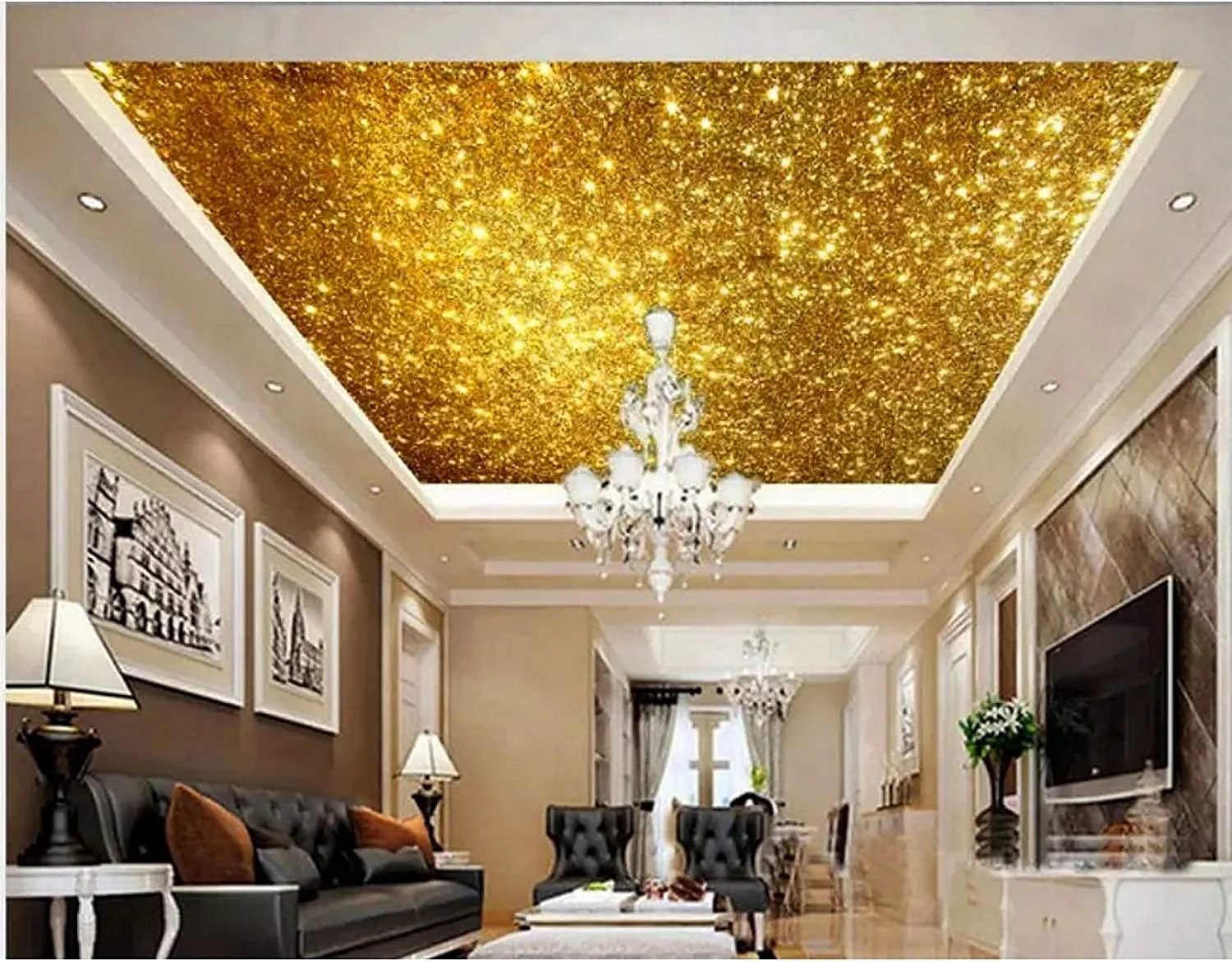 Golden Ceiling Wallpaper