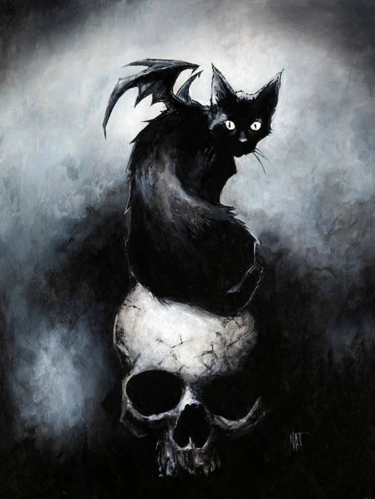 Gothic Cat Art Wallpaper