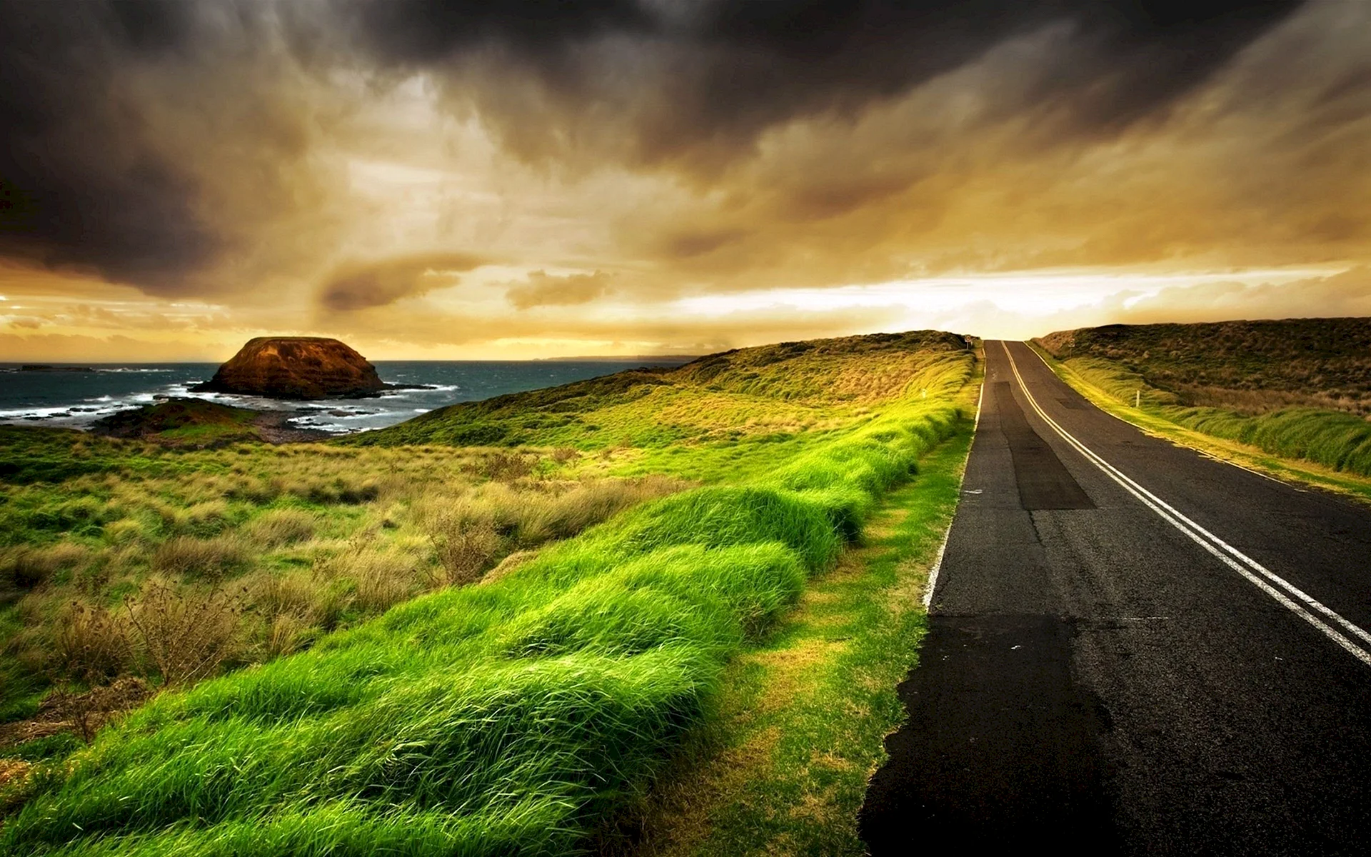 Grass Road Wallpaper