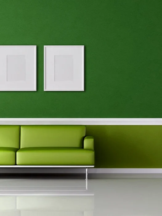 Green Colour Interior Wall Wallpaper