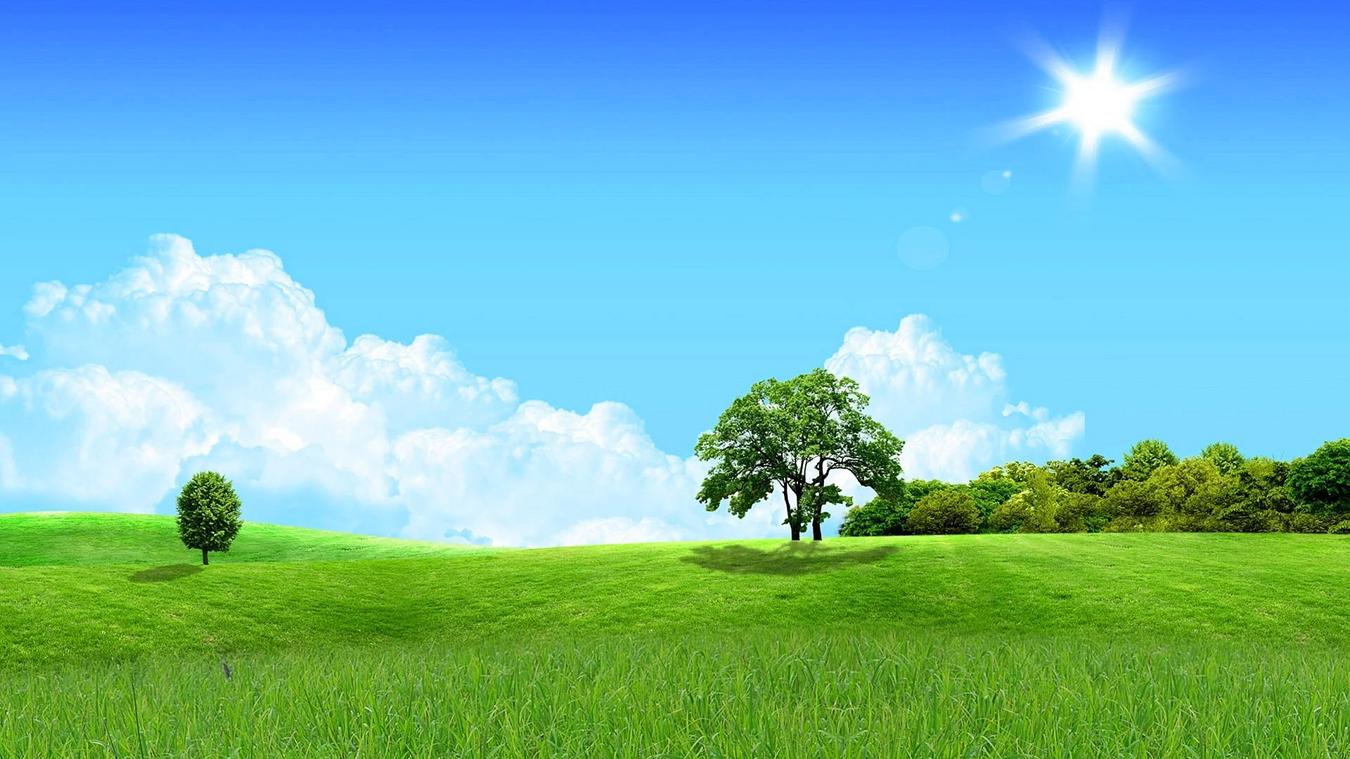 Green Landscape Background Wallpaper