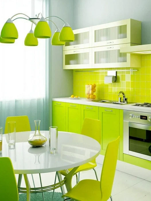 Green Modular Kitchen Wallpaper