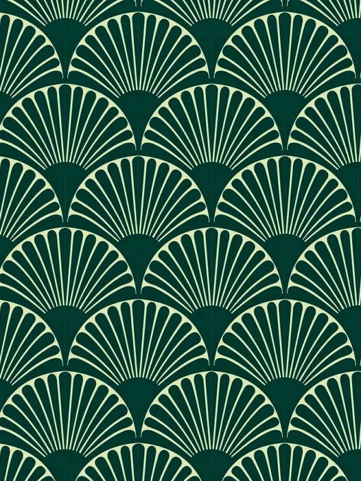 Green Pattern Deco 70s Wallpaper