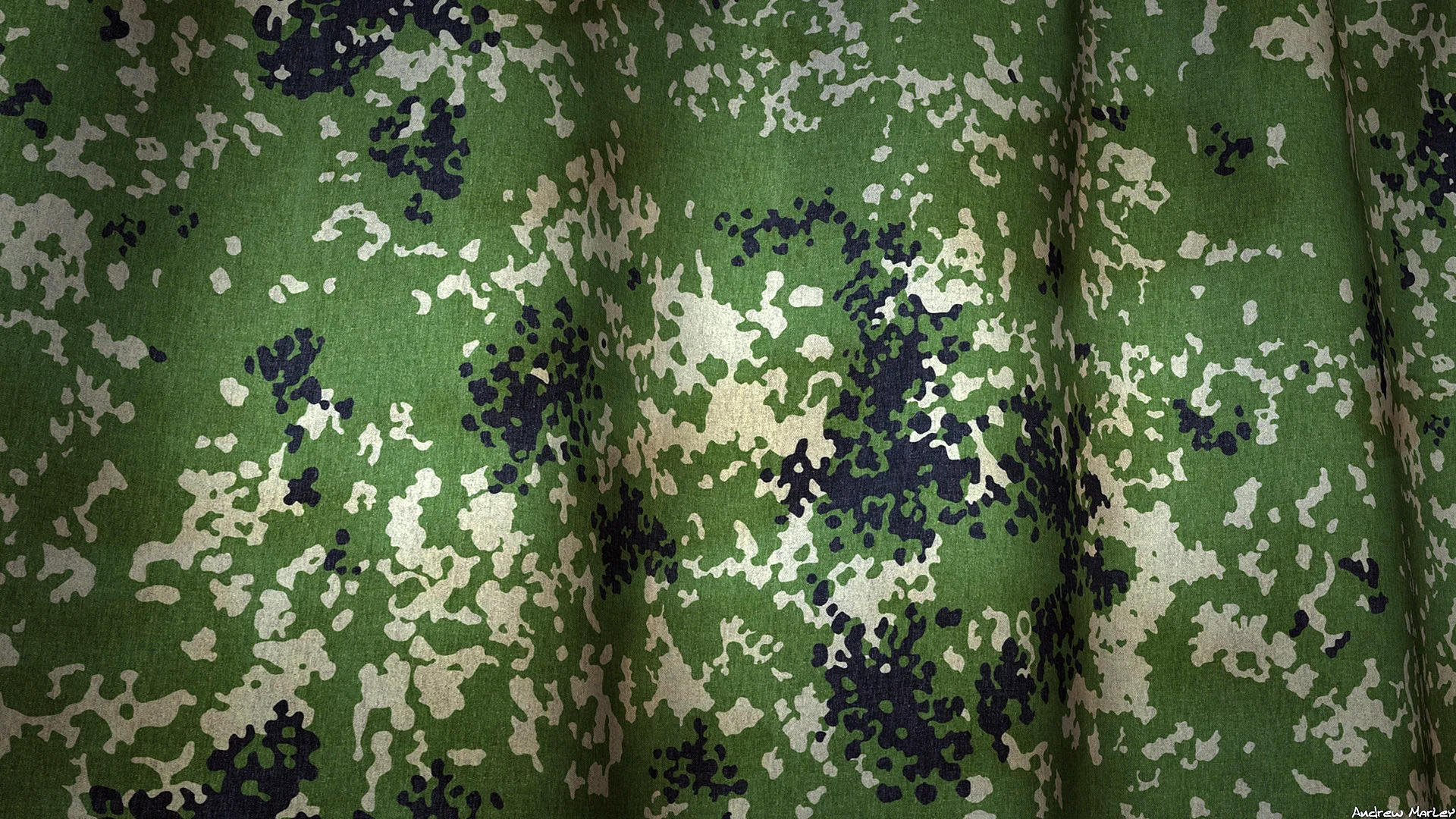 Green Digital Camouflage Wallpaper