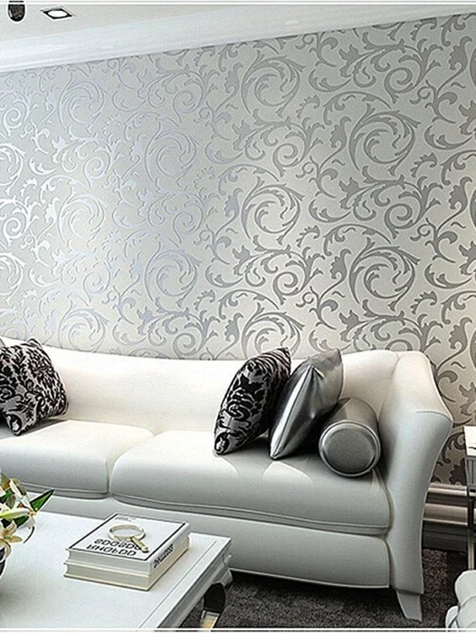 Grey 3D Embossed Wallpaper