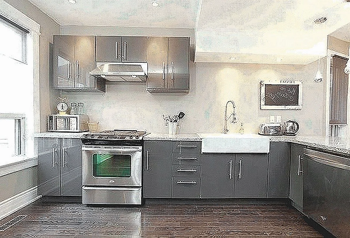 Grey Kitchen Cabinet Wallpaper