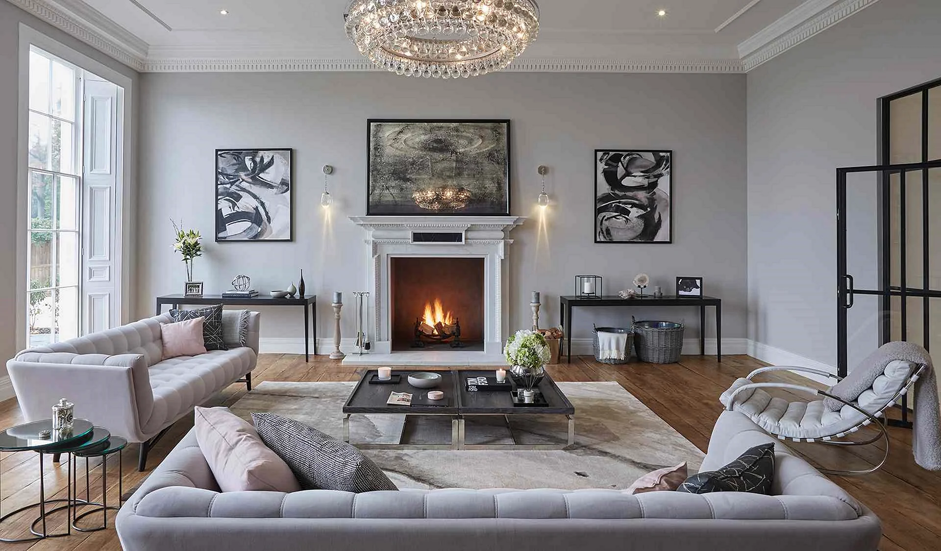 Grey Living Room Wallpaper