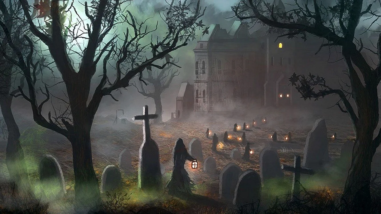 Halloween Cemetery Wallpaper