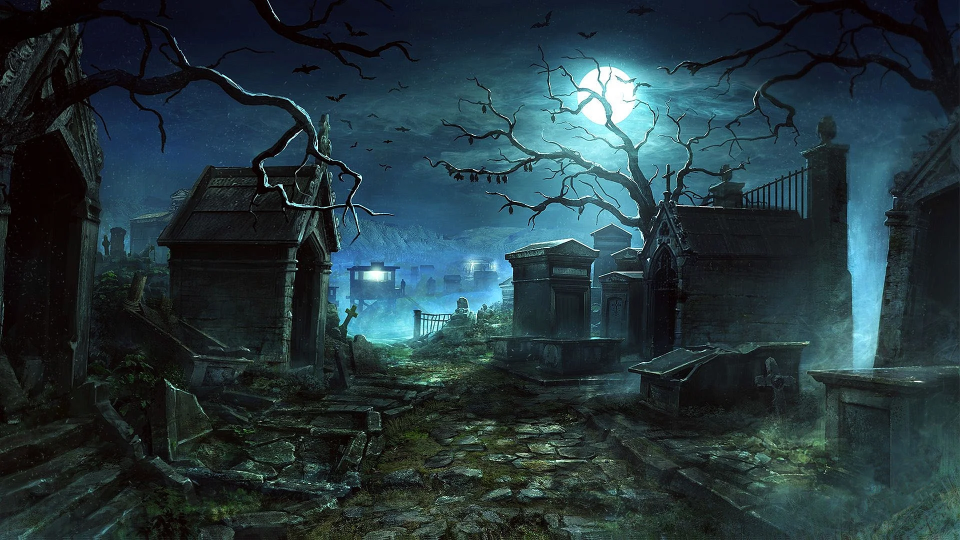 Halloween Cemetery Wallpaper
