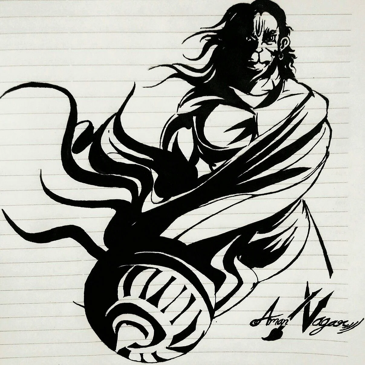 Hanuman Sketch Wallpaper