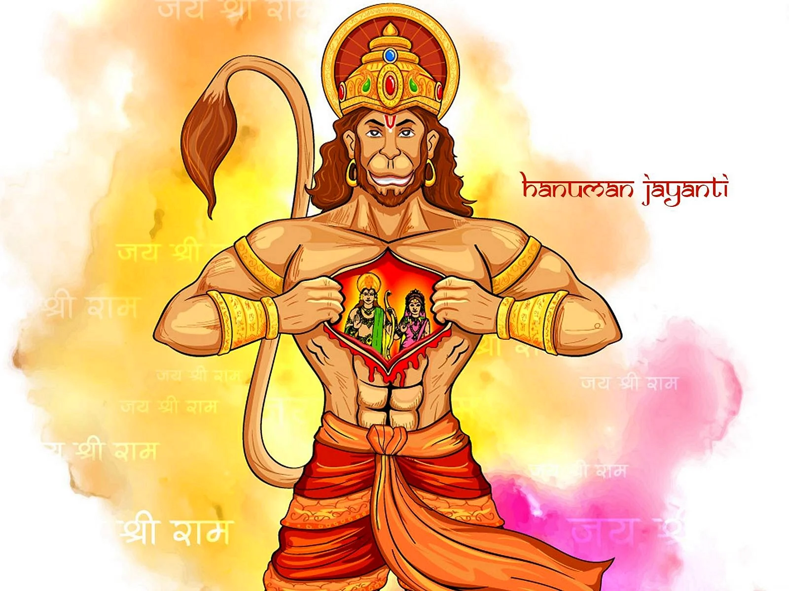 Hanuman Vector Wallpaper