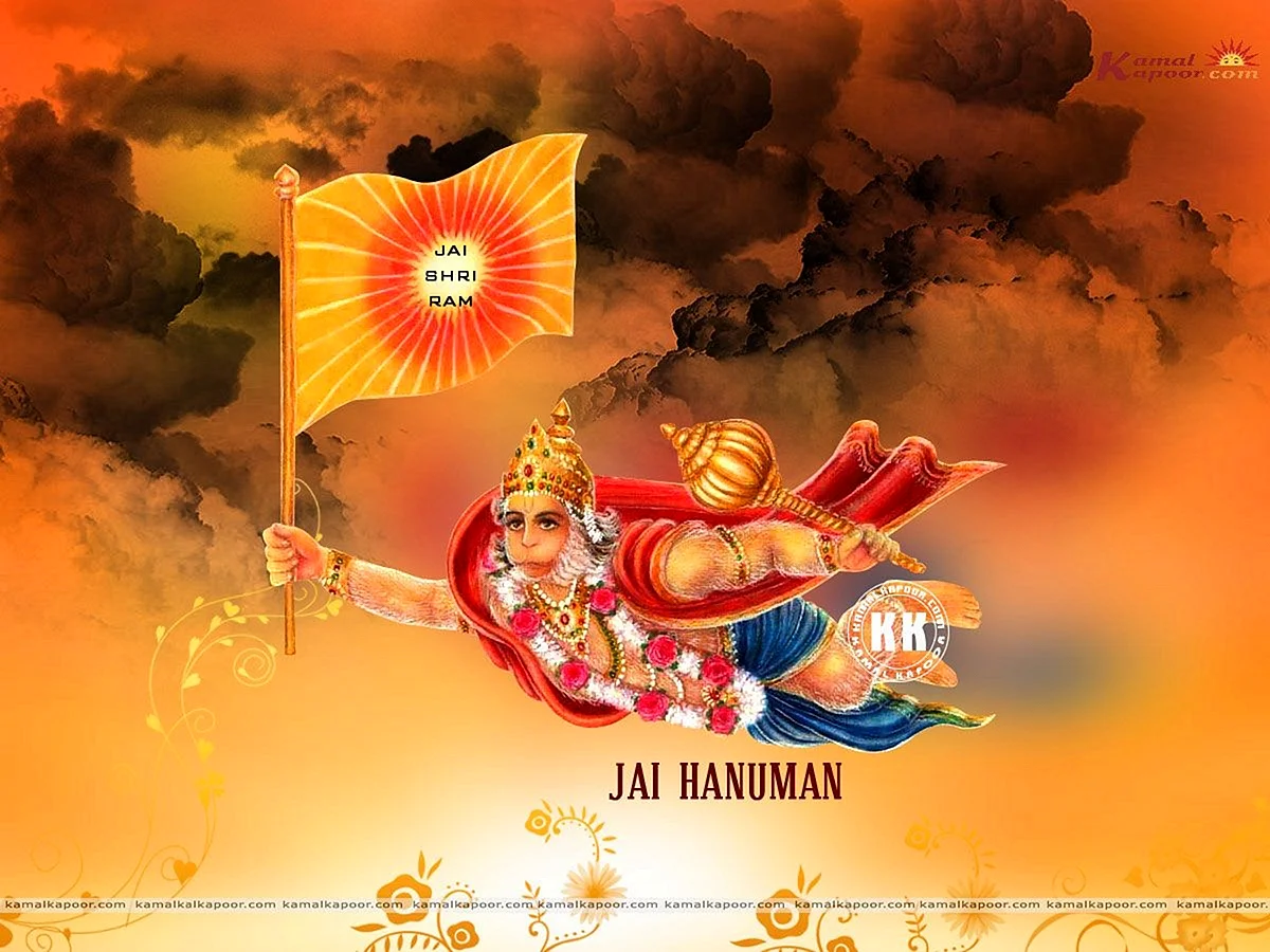 Hanuman With Flag Wallpaper