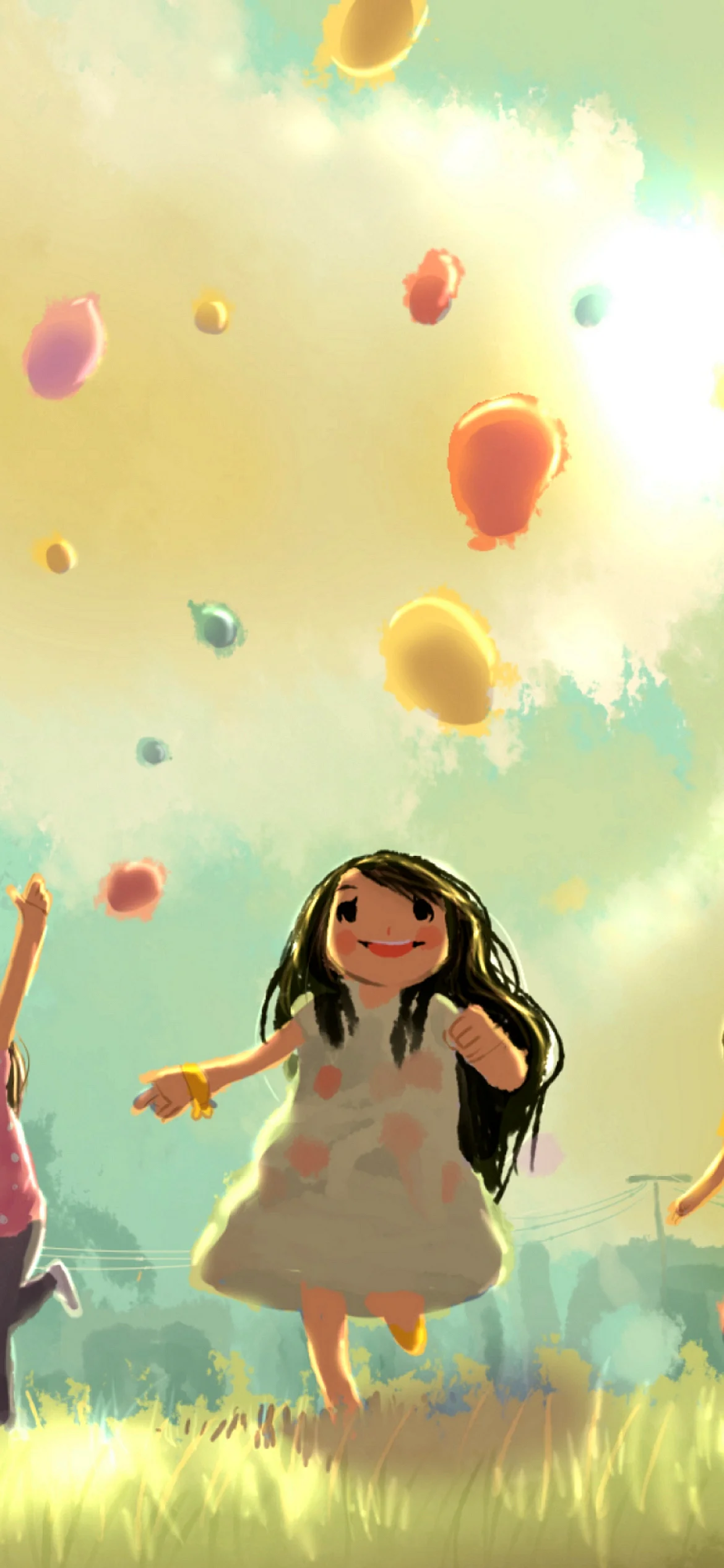 Happy Children Sky Wallpaper for iPhone 12