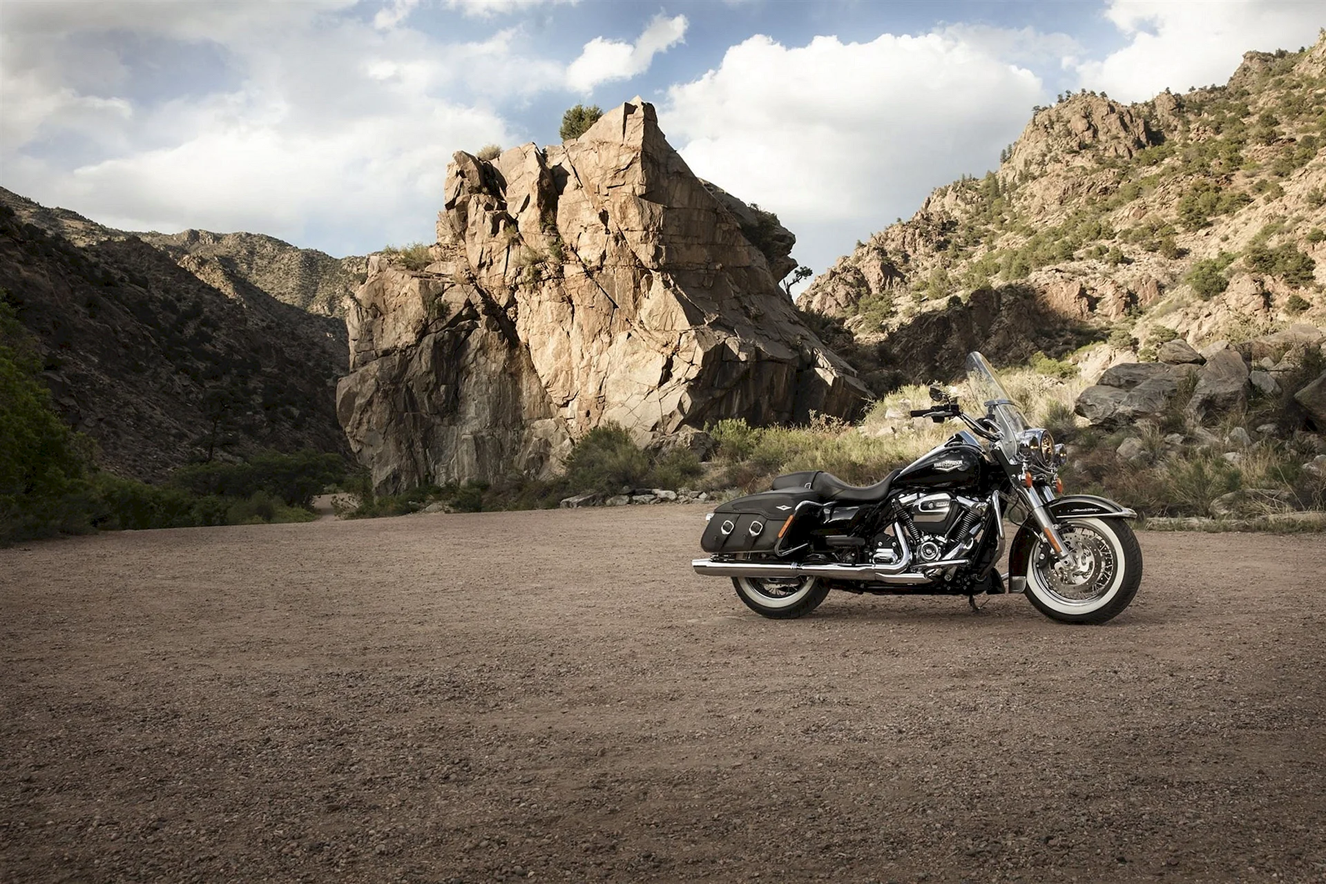 Harley Davidson On The Road Wallpaper