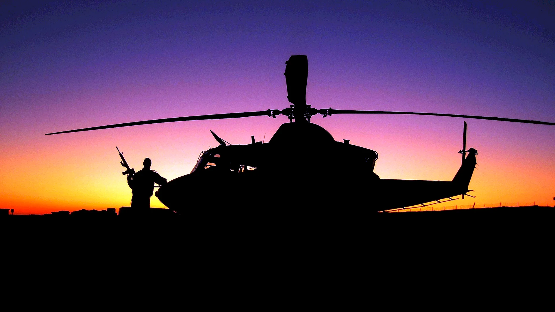 Helicopter Night Wallpaper