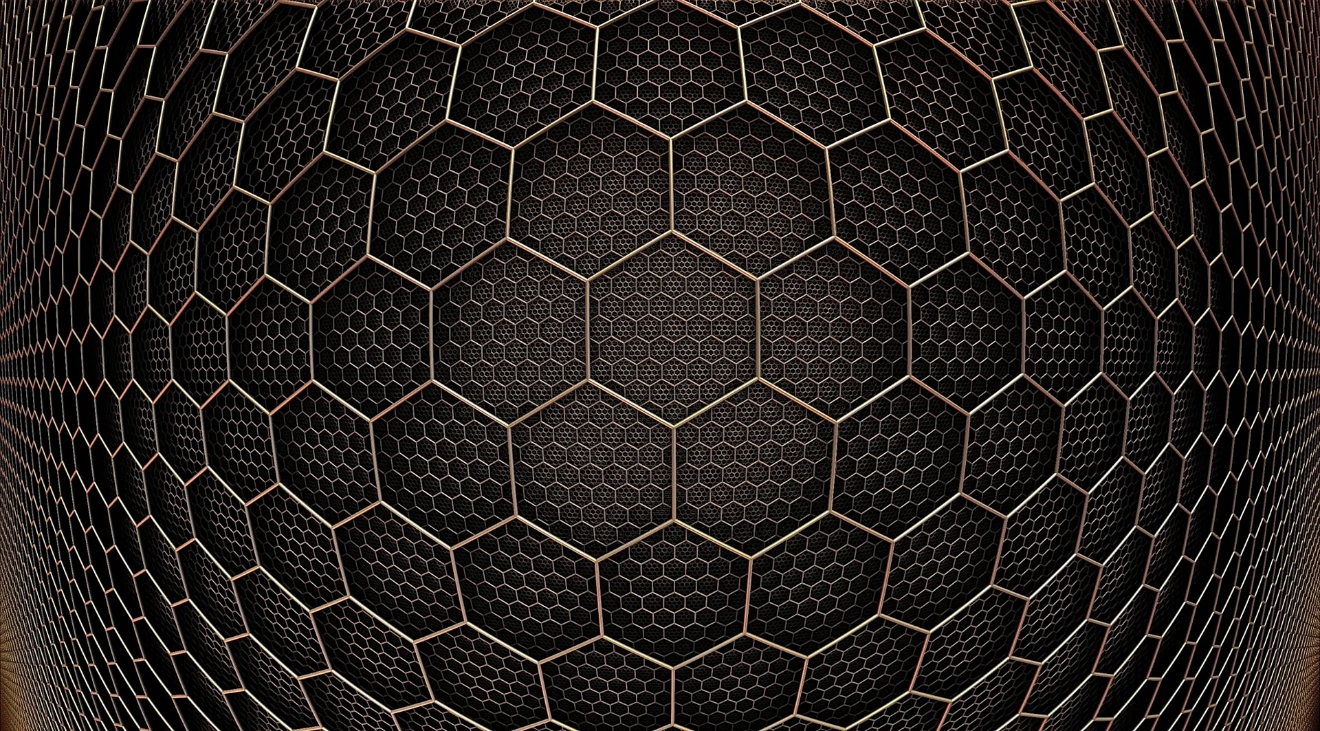 Hexagon Grid 3D Wallpaper