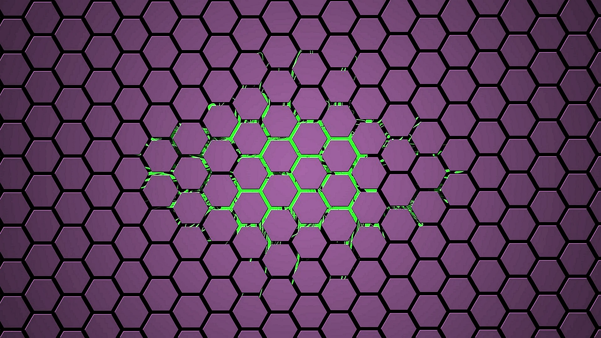 Hexagon Grid Black Wallpaper