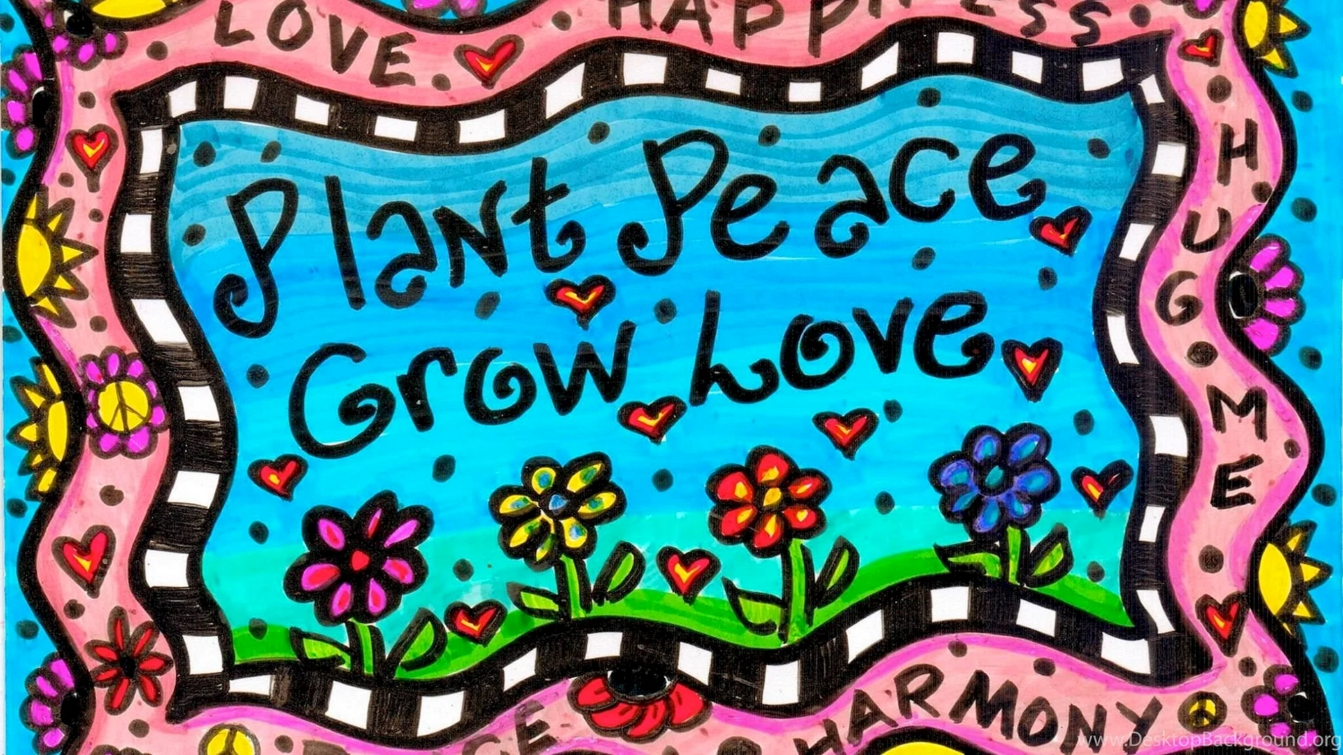 Hippie Make Love Not War Wallpaper