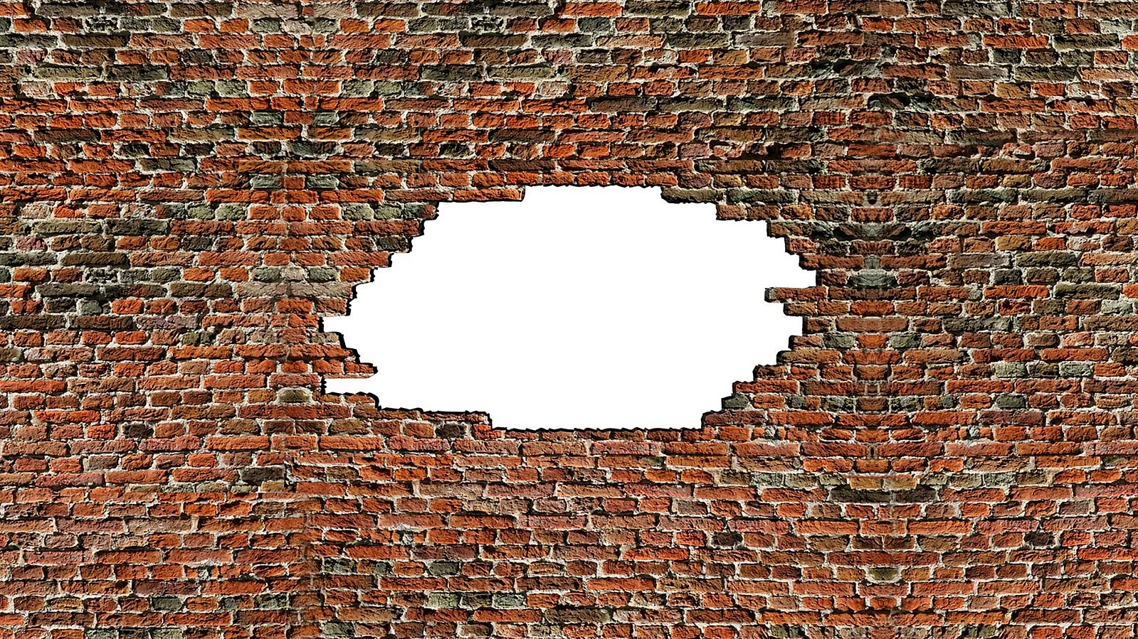 Hole Brick Wall Wallpaper